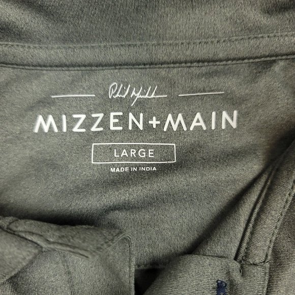 MIZZEN + MAIN Mens L Shirt Polo Performance Golf Gray Short Sleeve Capital One‎ - Picture 9 of 11